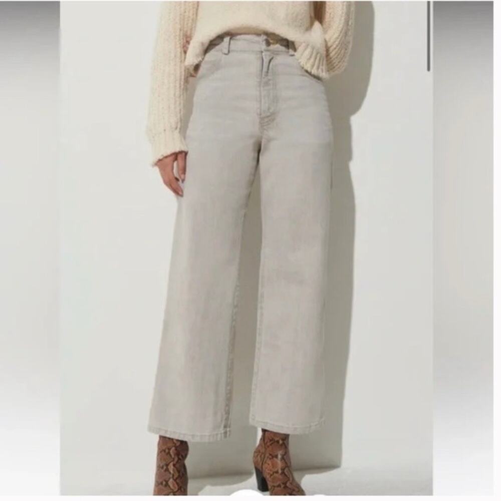 Rachel Comey Sz 27 Wide Leg Cropped Puerto Jean in Gray Minimalist